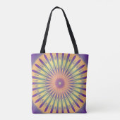 Paars Oranje Geel Psychedelic Mandala Tote Bag (Achterkant)