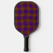 Paars Oranje Geruit Geruit Naadloos Patroon Pickleball Paddle (Achterkant)