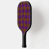 Paars Oranje Geruit Geruit Naadloos Patroon Pickleball Paddle (Links)