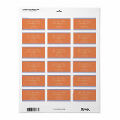 Paars Oranje Huwelijk Retouradres Label (Full Sheet)