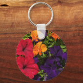 Paars Oranje Petunias Sleutelhanger (Voorkant)