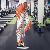Paars Oranje Tie Dye Herringbone swirl Leggings