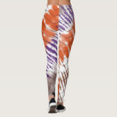 Paars Oranje Tie Dye Herringbone swirl Leggings (Achterkant)