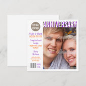 Paars oranje verjaardagsmagazine PERSONALIZE Kaart (Voorkant / Achterkant)