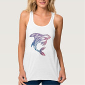 Paars Orca Whale Tattoo Tanktop (Voorkant)