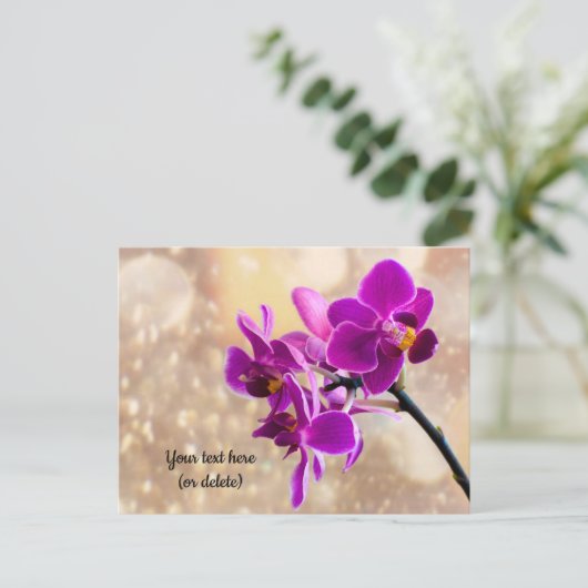 Paars Orchid Briefkaart (Staand voorkant)