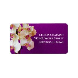 Paars Orchid Girly Feminine Floral Return Address Etiket