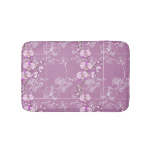 Paars Orchid Pattern Badmat
