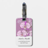 Paars Orchid Pattern Bagagelabel (Achterkant verticaal)