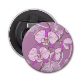 Paars Orchid Pattern Button Flesopener (Voorkant)