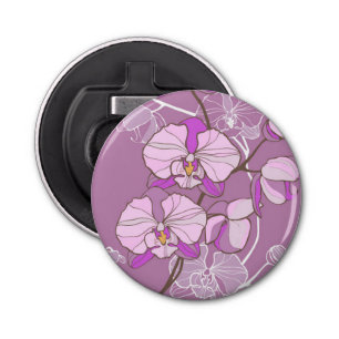 Paars Orchid Pattern Button Flesopener