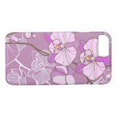 Paars Orchid Pattern Case-Mate iPhone Case (Achterkant (Horizontaal))