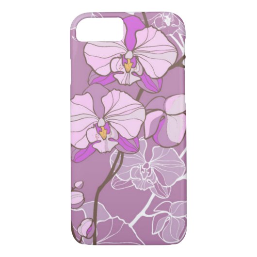 Paars Orchid Pattern Case-Mate iPhone Case (Achterkant)