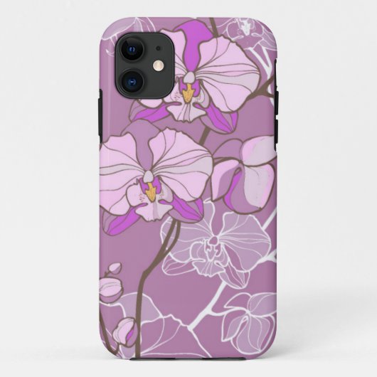 Paars Orchid Pattern Case-Mate iPhone Case (Achterkant)