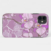 Paars Orchid Pattern Case-Mate iPhone Case (Achterkant (horizontaal))