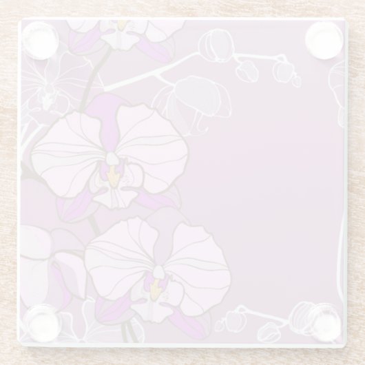 Paars Orchid Pattern Glazen Onderzetter (Achterkant)