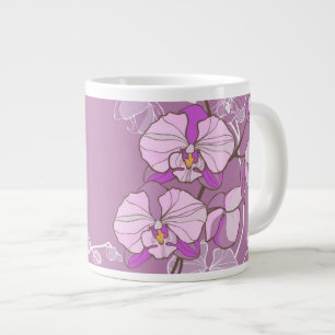 Paars Orchid Pattern Grote Koffiekop
