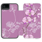 Paars Orchid Pattern Incipio iPhone Portemonnee Hoesje (Agenda Open)
