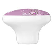 Paars Orchid Pattern Keramische Knop (Zijkant)