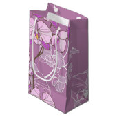 Paars Orchid Pattern Klein Cadeauzakje (Voorkant Gekanteld)