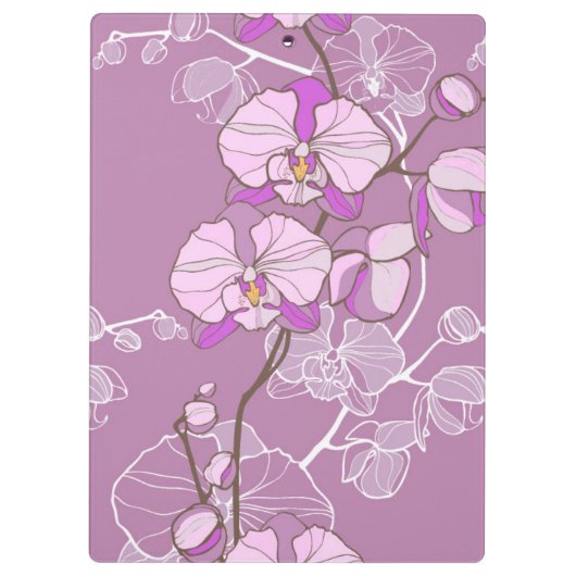 Paars Orchid Pattern Klembord (Achterkant)