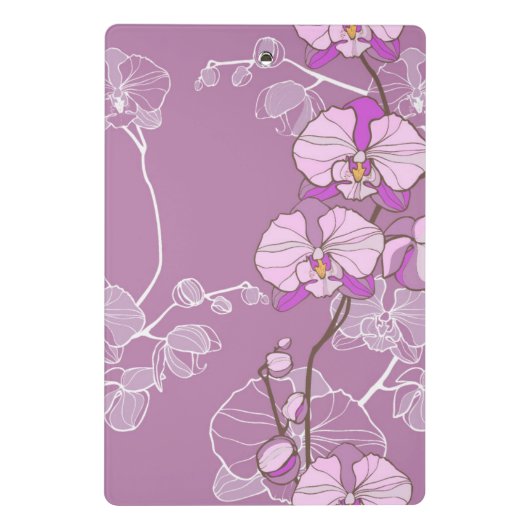 Paars Orchid Pattern Mini Klembord (Achterkant)