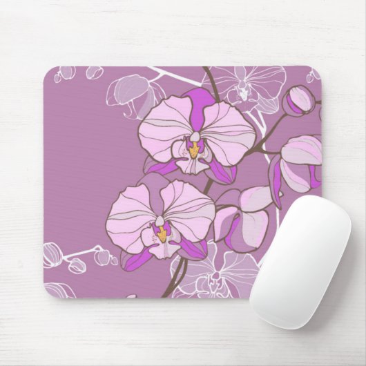 Paars Orchid Pattern Muismat (Met muis)