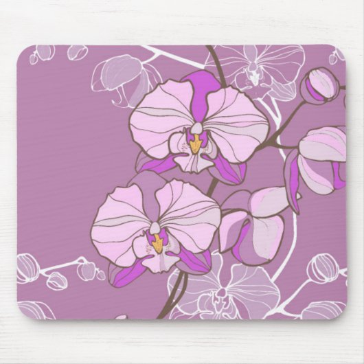 Paars Orchid Pattern Muismat (Voorkant)
