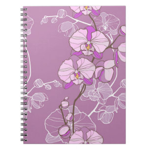 Paars Orchid Pattern Notitieboek