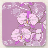 Paars Orchid Pattern Onderzetter (Voorkant)