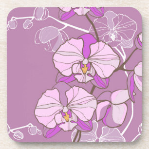 Paars Orchid Pattern Onderzetter