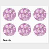 Paars Orchid Pattern Ronde Sticker (Vel)