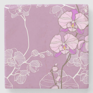 Paars Orchid Pattern Stenen Onderzetter