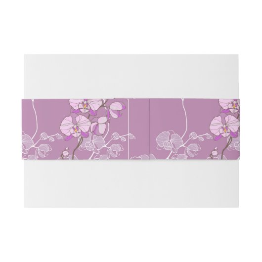 Paars Orchid Pattern Uitnodigingen Wikkel (Achterkant Voorbeeld)