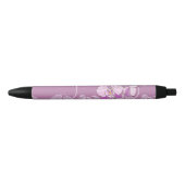 Paars Orchid Pattern Zwarte Inkt Pen (Voorkant)