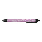 Paars Orchid Pattern Zwarte Inkt Pen (Bodem)