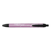 Paars Orchid Pattern Zwarte Inkt Pen (Achterkant)