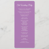 Paars Orchid Wedding Programme Programmakaart (Achterkant)