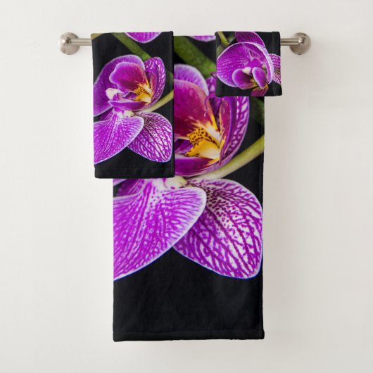 Paars orchidee badhanddoekset bad handdoek (Insitu)