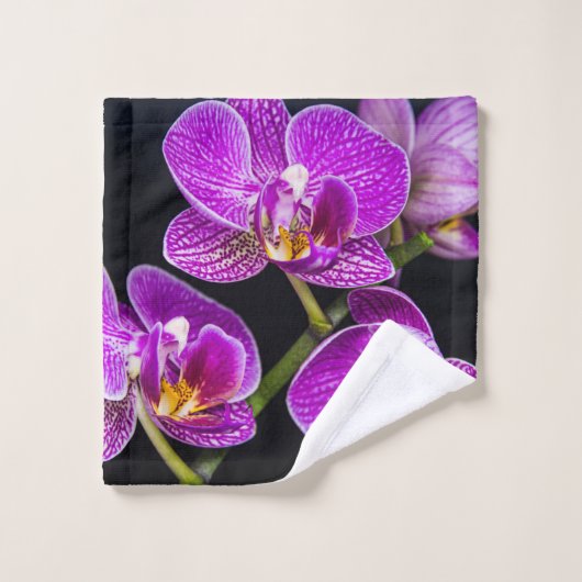 Paars orchidee badhanddoekset bad handdoek (Wasdoekje)