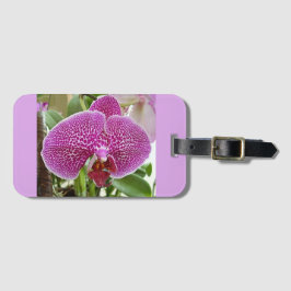 Paars orchidee bagagelabel