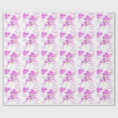 Paars orchidee botanische bloem waterverf bruiloft cadeaupapier (Vlak)