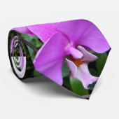 Paars orchidee stropdas, foto van bloemen stropdas (Opgerold)
