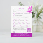 Paars orchidee waterverf RSVP QR-code (Staand voorkant)