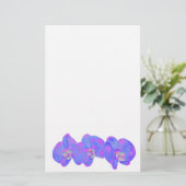 Paars orchideschilderij met violette waterverf briefpapier (Staand voorkant)