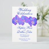 Paars orchideschilderij met violette waterverf kaart (Staand voorkant)