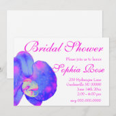 Paars orchideschilderij met violette waterverf kaart (Voorkant / Achterkant)