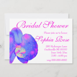 Paars orchideschilderij met violette waterverf kaart