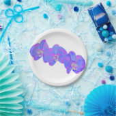 Paars orchideschilderij met violette waterverf papieren bordje (Feest)