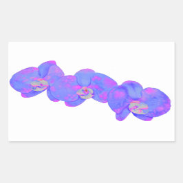 Paars orchideschilderij met violette waterverf rechthoekige sticker